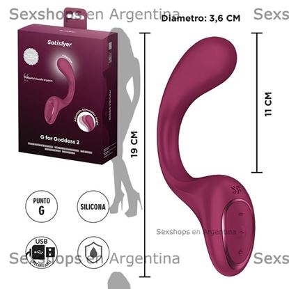 G for Goddess 2 (Wine Red) Estimulador de punto G con carga USB